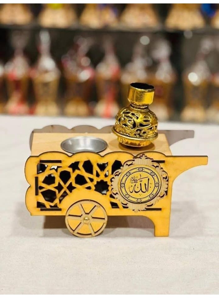 Ramadan Box + 6 Gifts (Golden Hanging Lantern + Incense Burner in the Shape of a Bean Cart + Bottle with Straw + 2 Meter LED Strip Lights + Scented Scented Candle + Star Plate for Sweets) - Image 2